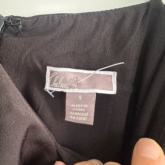 NWT Chelsea28 Asymmetrical Black Satin Ruffled Dress Size Small - Picture 4 of 8